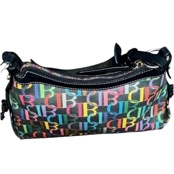 Vintage Dooney & Bourke Mini East West Slouch Wristlet  Dooney and Bourke Mini Rainbow Signature East/West Slouch Gorgeous Rainbow!